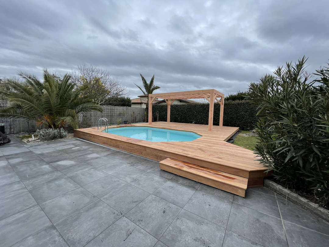 Pergola bois autoportée jardin