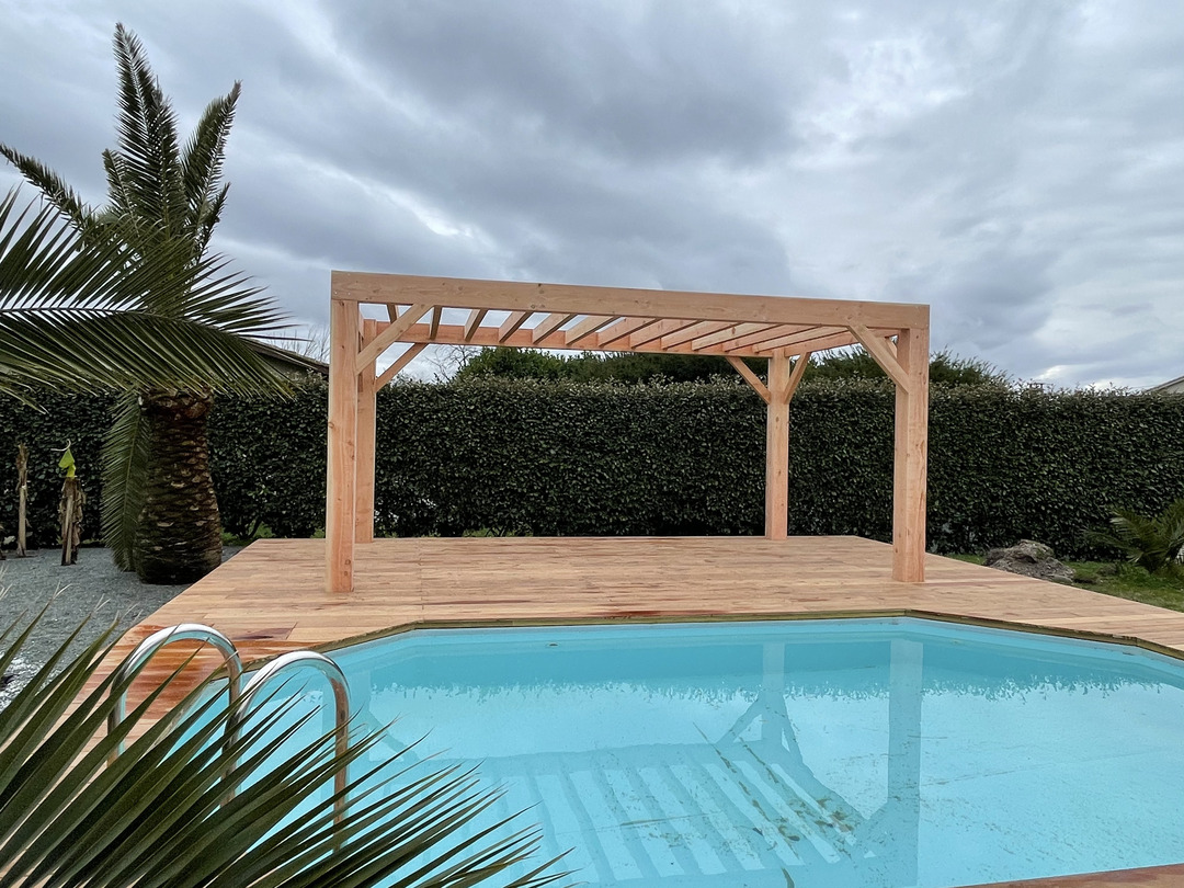 Pergola bois et bardage