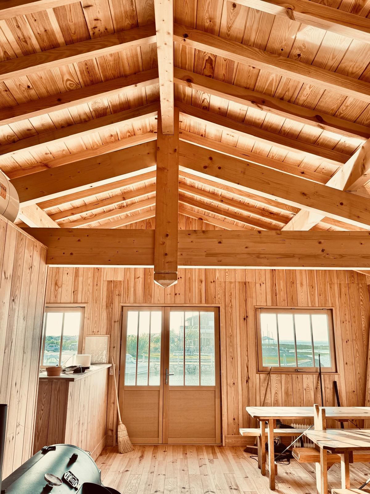 Ossature bois et couverture sur chantier